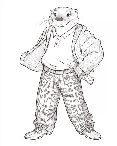 Polished Otter Coloring Page