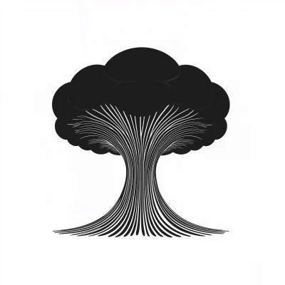 Atomic Mushroom Silhouette