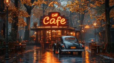 Cozy Autumn Café Scene