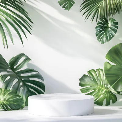 Tropical Leaves on Podium