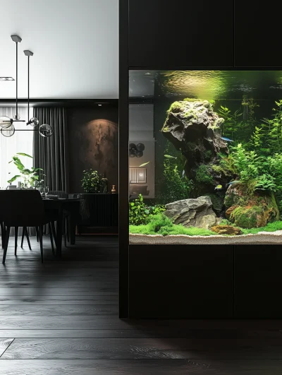 Modern Entrance with Aquarium