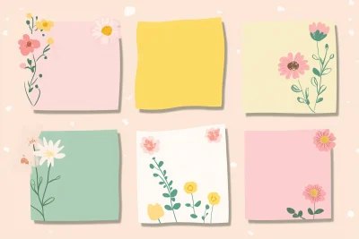 Pastel Floral Sticker Notes