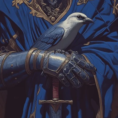 Bird Bowing to Knight