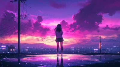 Synthwave Anime Girl