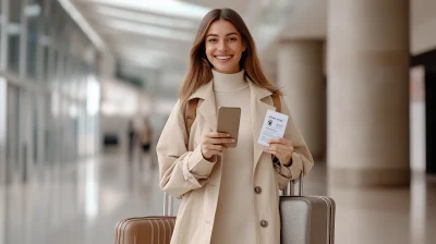 Smiling Female Traveler