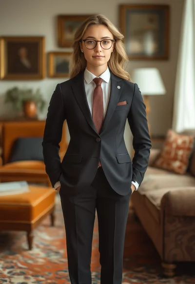 Confident Young Woman in Formal Attire