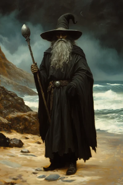 Medieval Wizard on the Shore