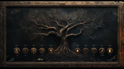 Medieval Game Skill Tree UI