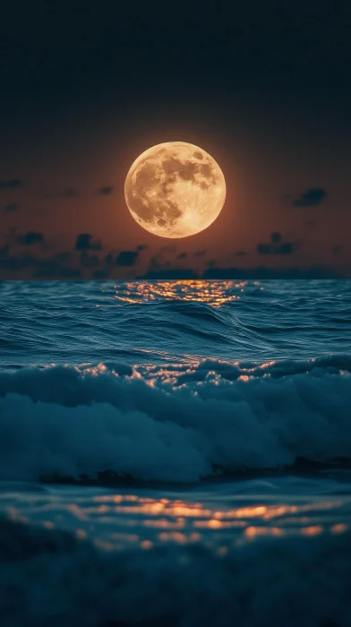 Moonrise Over the Sea