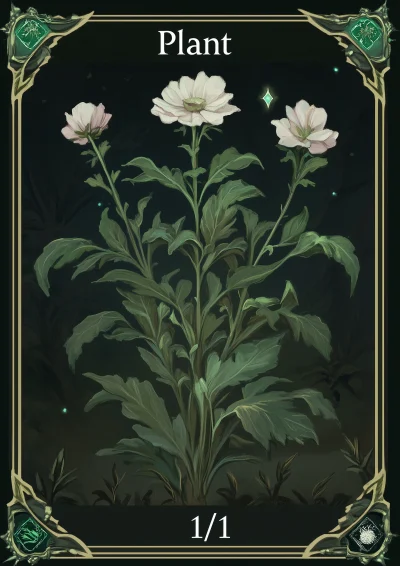 Magic the Gathering Plant Token Card