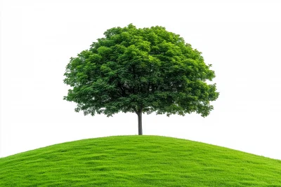 Isolated Tall Tree in Garden