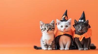 Halloween Costumed Cats