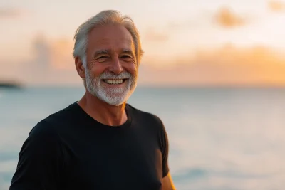 Elderly Fitness Man by the Sea