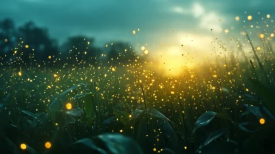 Glowing Aphids in Tall Grass Vista