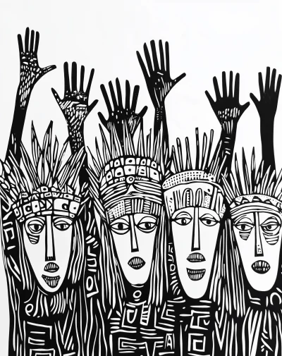 Group of Women with Headdresses