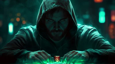 Poker Player in Neon