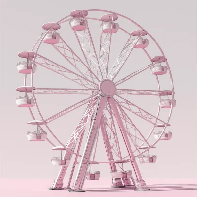 Minimal Pink Ferris Wheel