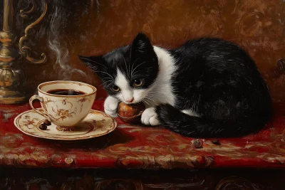 Renaissance Cat and Espresso