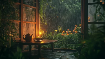 Cozy Rainy Room