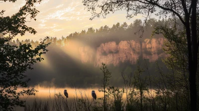 Mysterious Owls in Fog