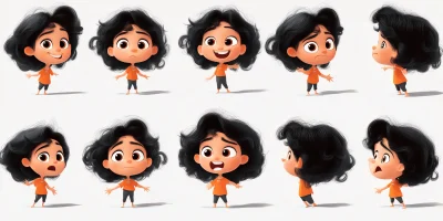 Cute Young Girl Character Sheet