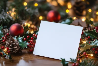 Christmas Greetings Card Mockup