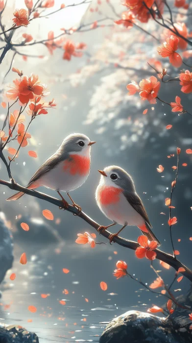 Charming Cartoon Birds