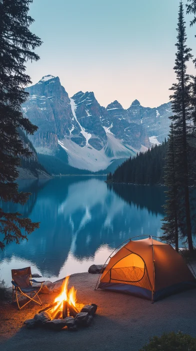 Serene Camping by the Lake