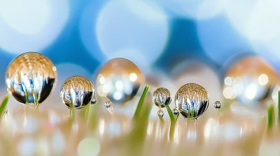 Raindrops on the Grass