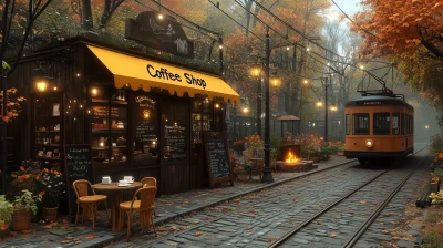 Charming Autumn Coffee Shop