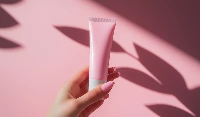 Pastel Pink Skincare Cream