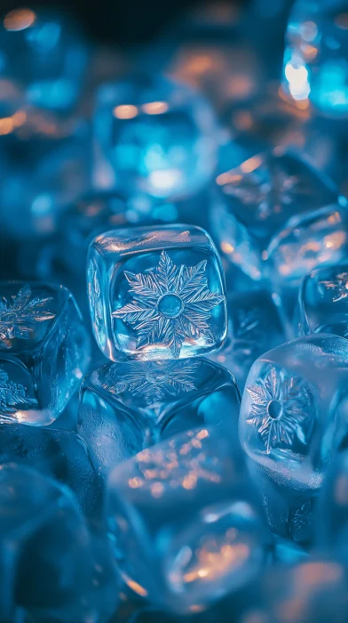 Ice Cubes with Folk Ornaments