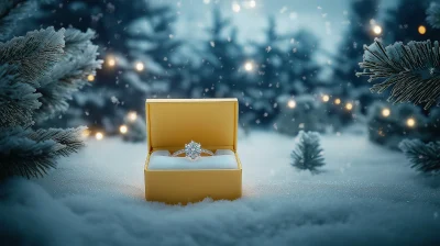 Beautiful Diamond Ring in Snow