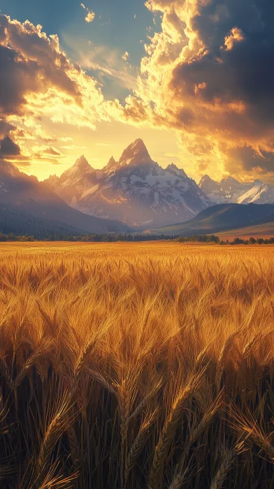 Snowy Wheat Fields