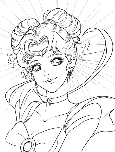 Sailor Moon Portrait Coloring Sheet