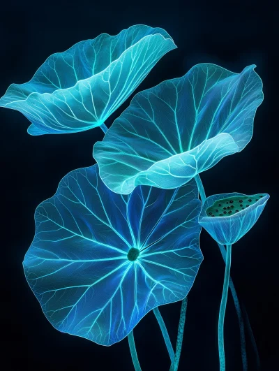 Bioluminescent Blue Lotus