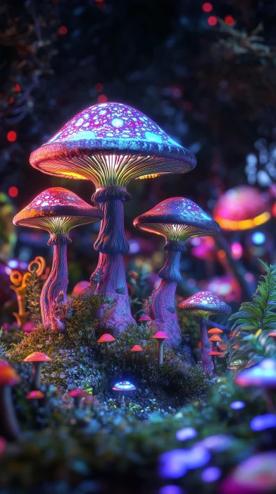 Psychedelic Mushroom Garden