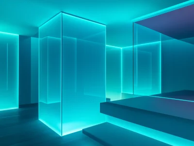 Neon Cyan Minimalism