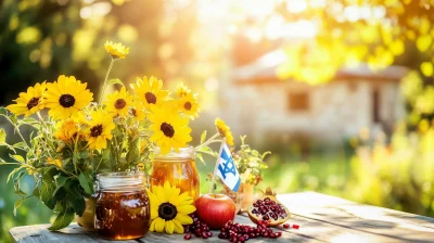 Festive Rosh Hashanah Table