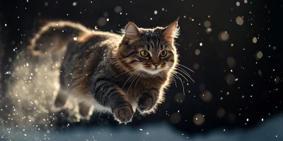 Running Cat in a Blizzard