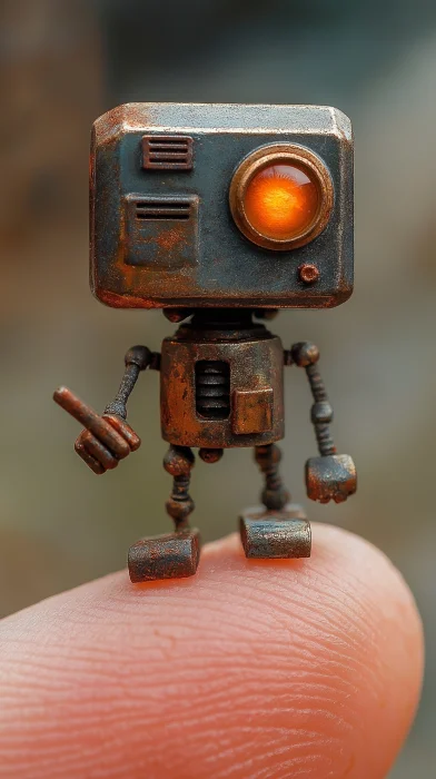 Tiny Vintage Retro Robot