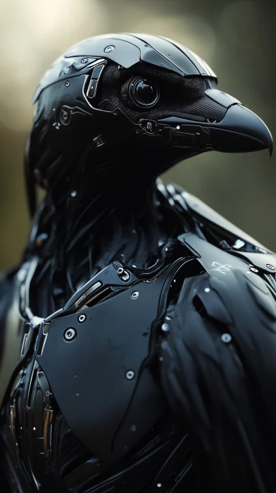 Futuristic Robotic Raven