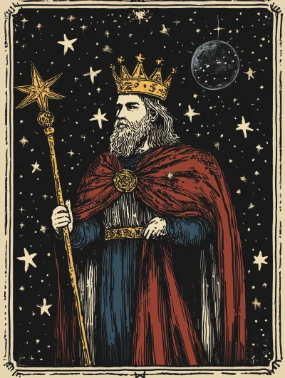 Cosmic King Tarot Card