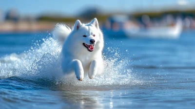 Samoyed Joy in Motion