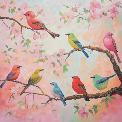 Colorful Singing Birds