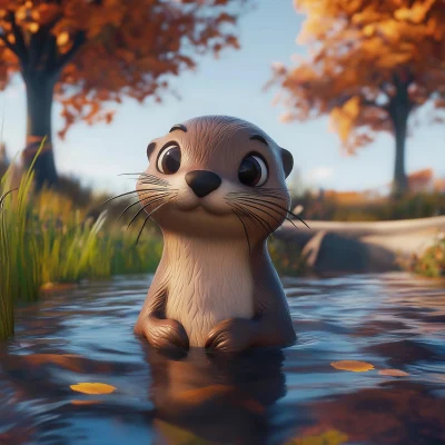 Cute 3D Otter