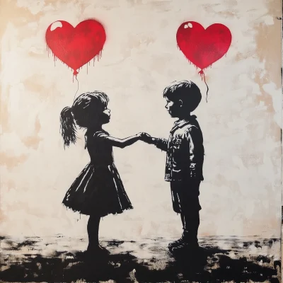 Banksy Themed Spray Paint Art