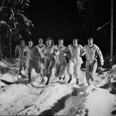 Soviet Friends in the Snow