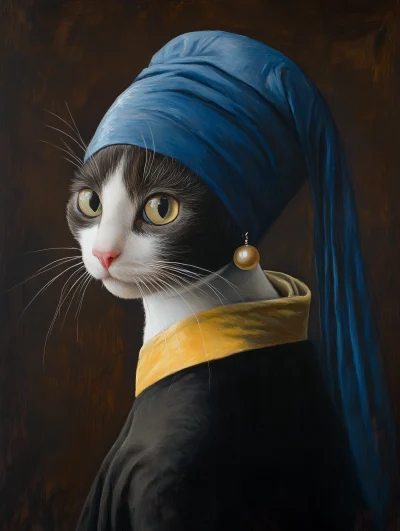 cat with a pearl earring