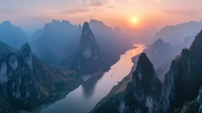 Sunset Over the Yellow River